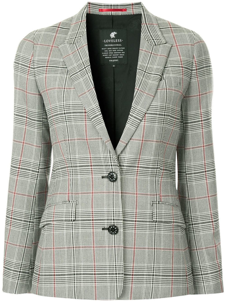 checked fitted blazer