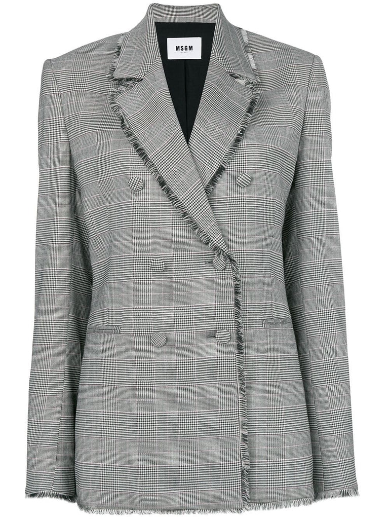 raw edge notch collar blazer