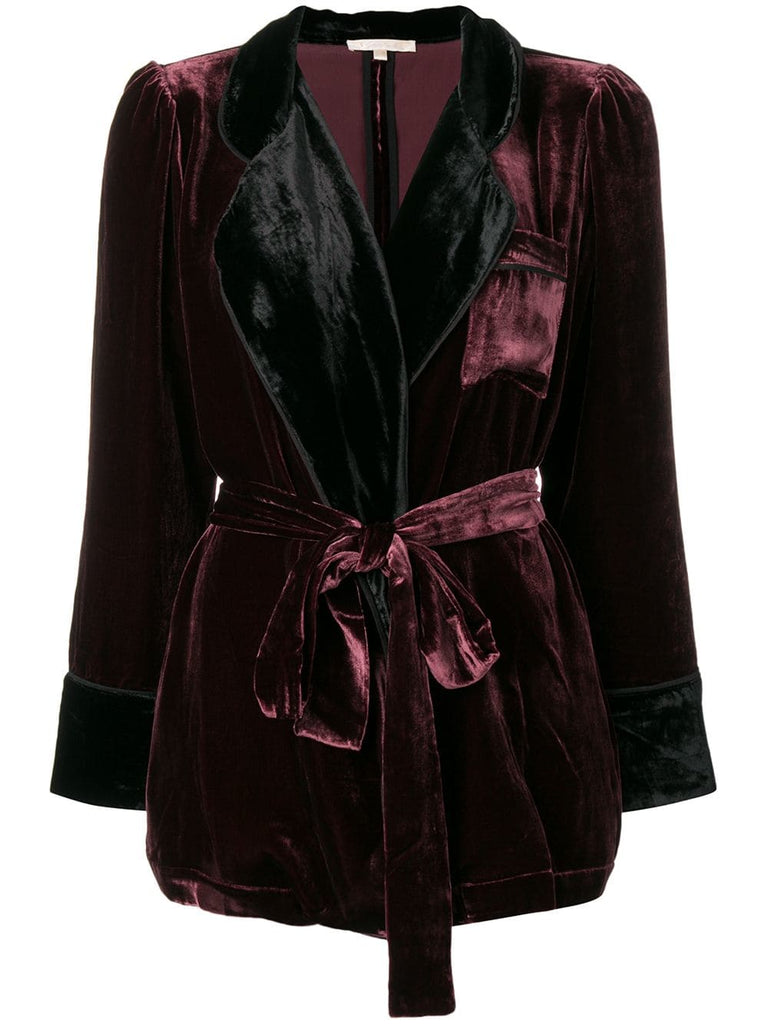 velvet belted blazer