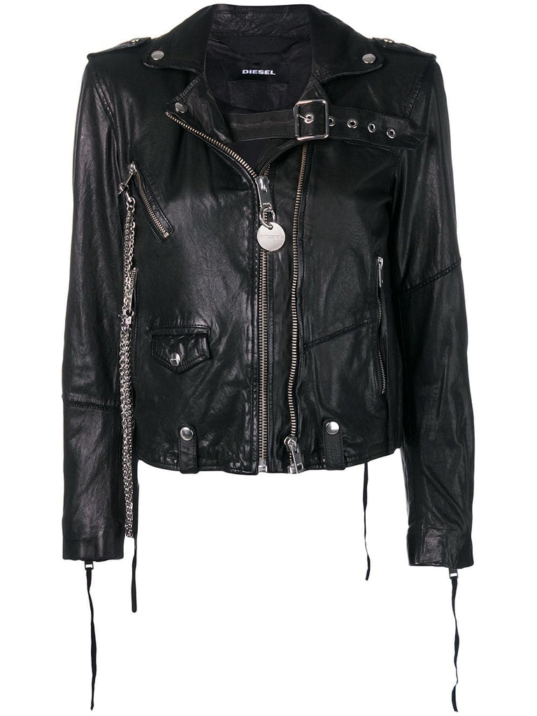 washed biker jacket