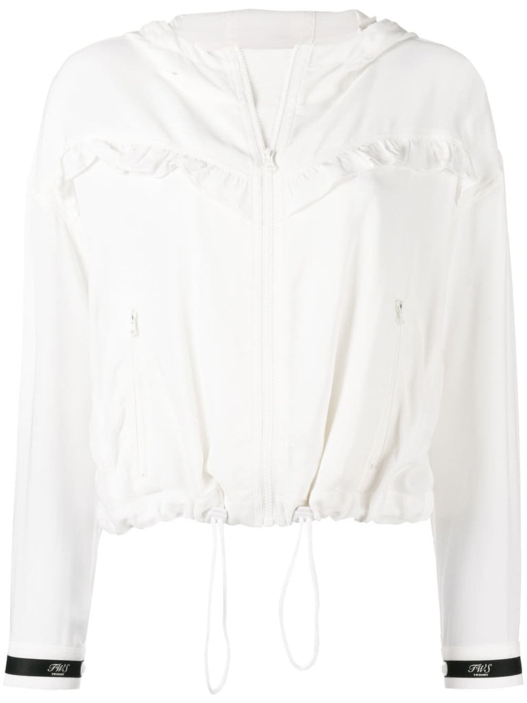 ruffled bomber jacket