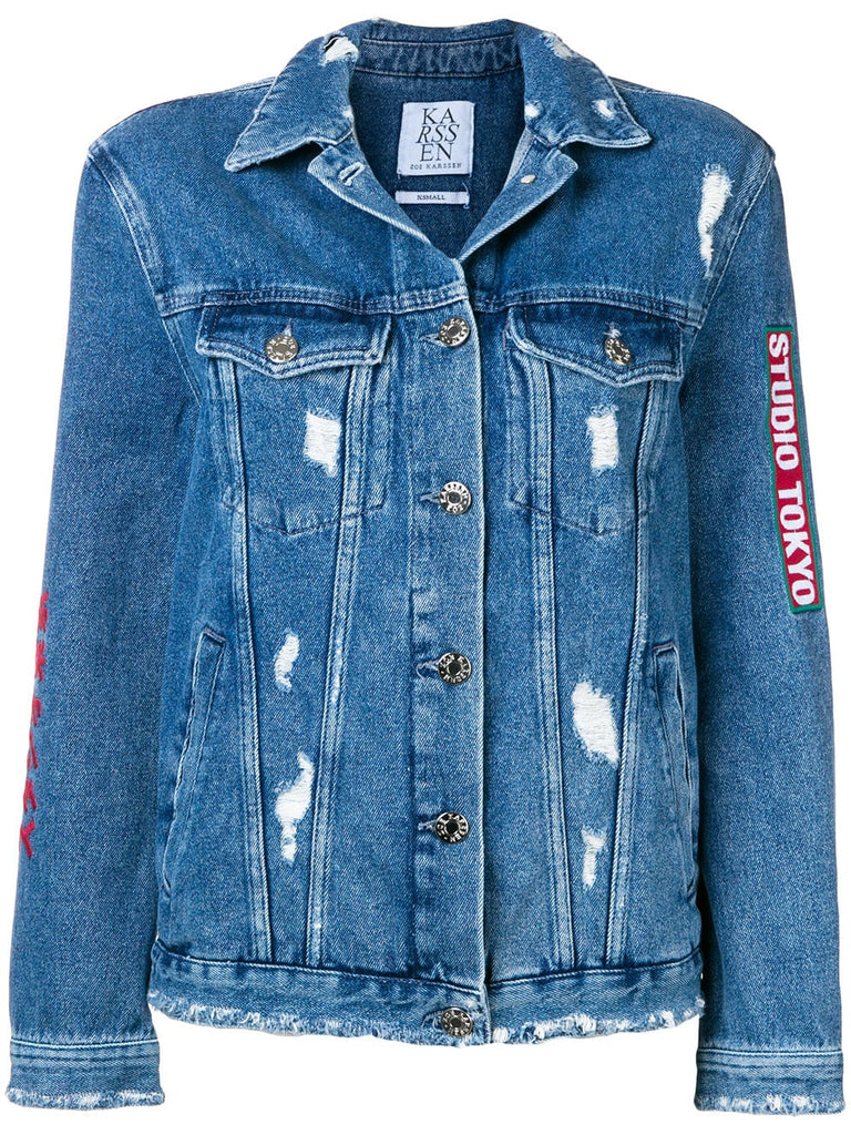 distressed denim jacket