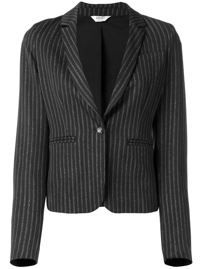 fitted pinstriped blazer