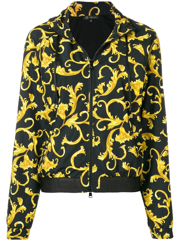 baroque print bomber jacket