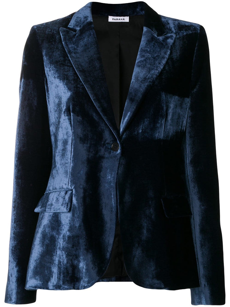 velvet fitted blazer