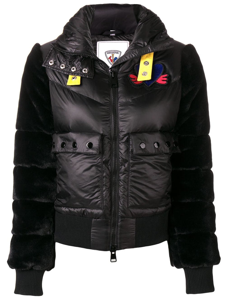 panelled puffer jacket