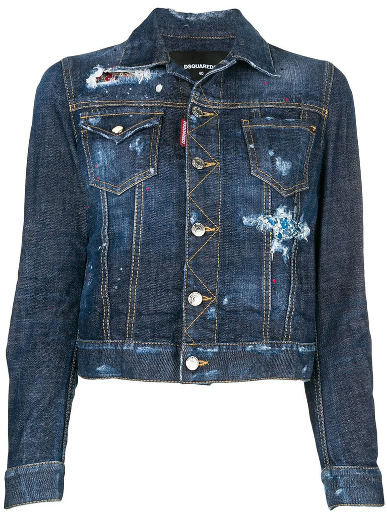 distressed denim jacket