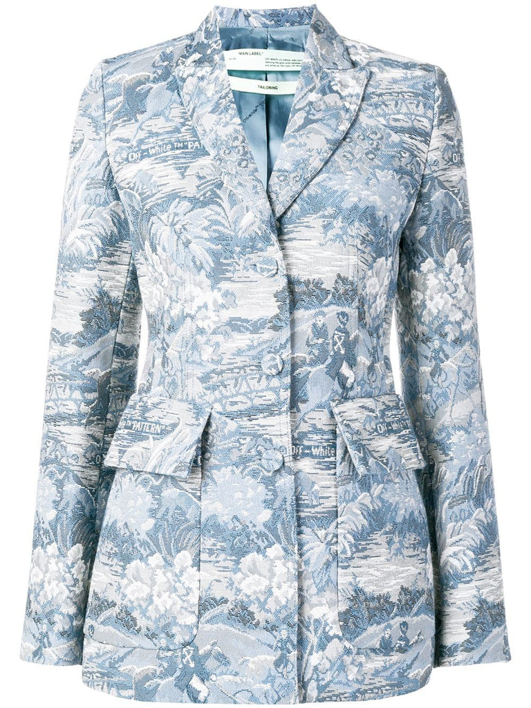 equestrian jacquard blazer