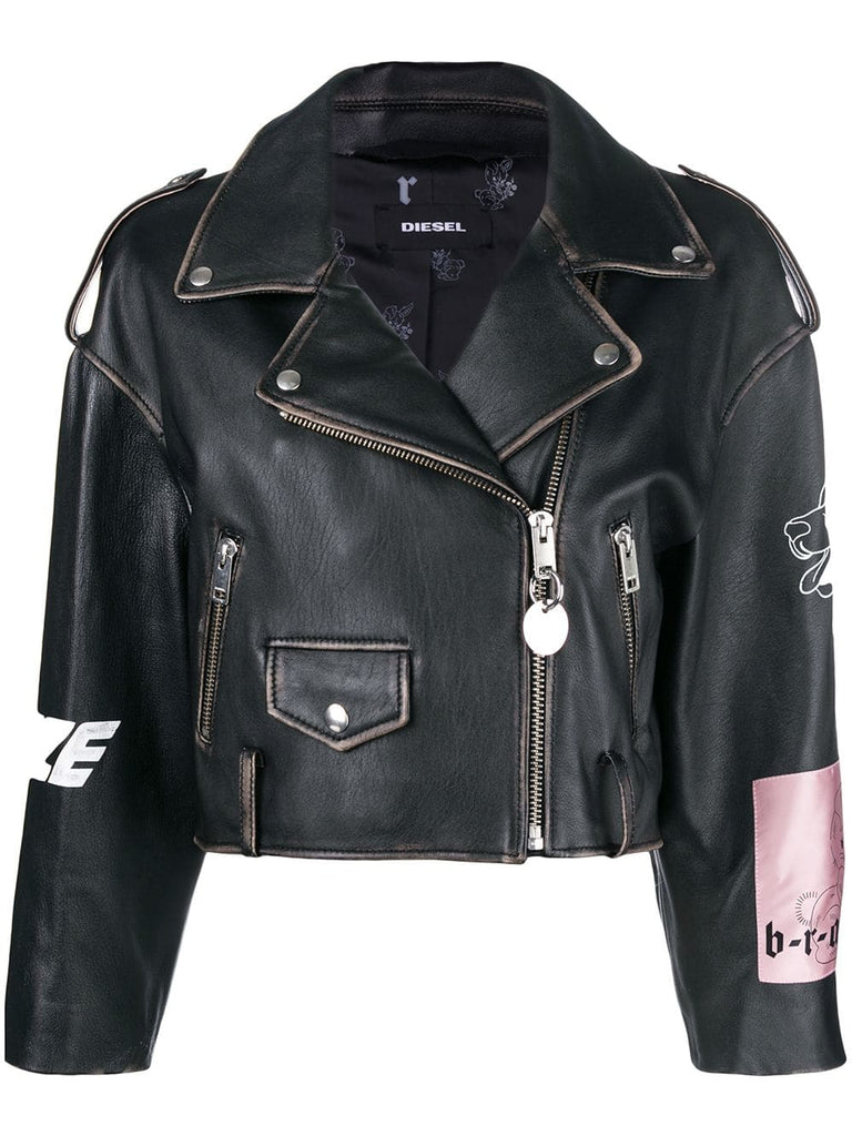 zipped biker jacket