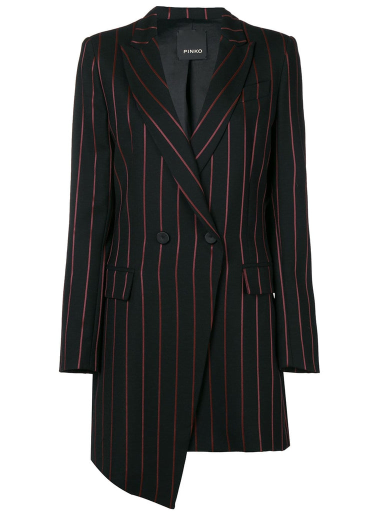 Moris pinstripe asymmetric blazer