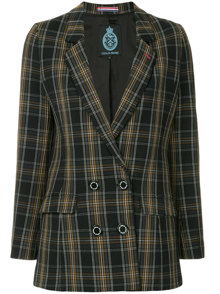 double breasted check blazer