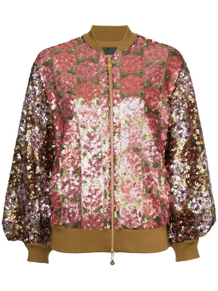 sequin embellished bomber jacket