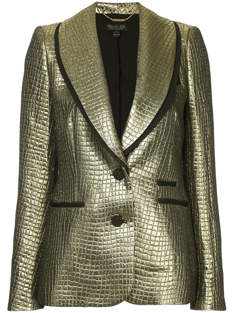 crocodile textured metallic blazer