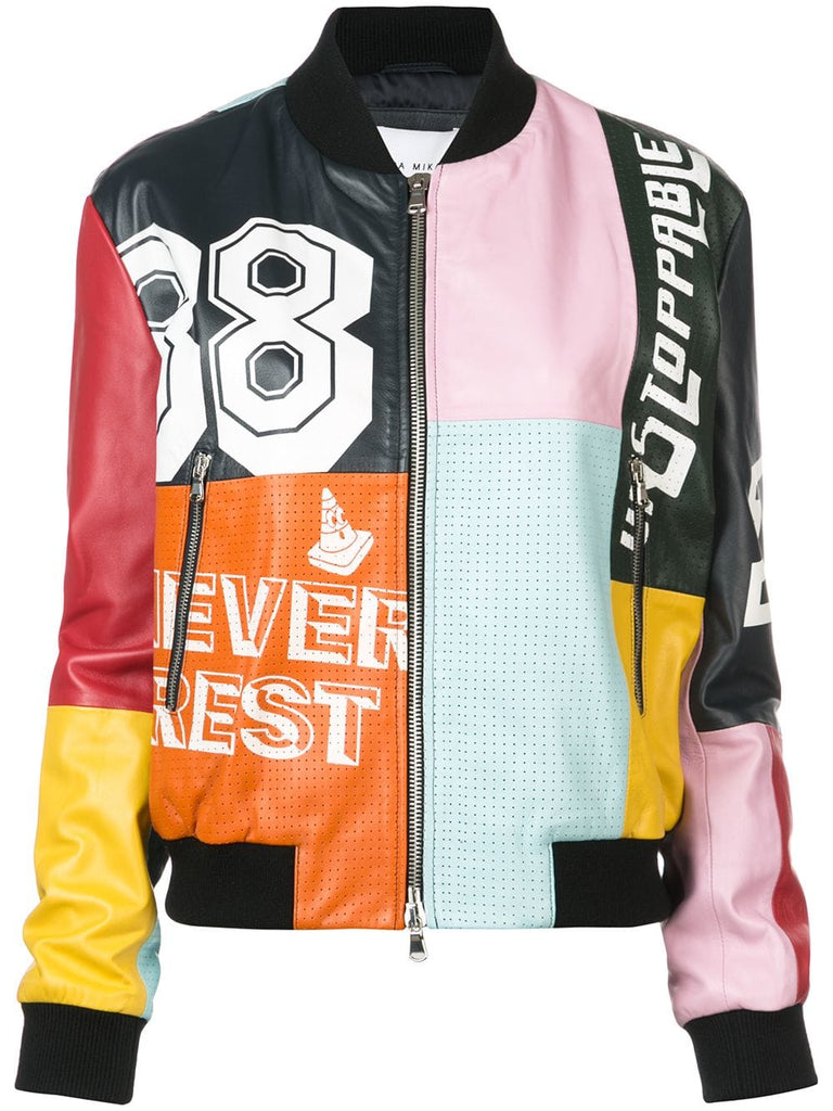 colour block bomber jacket