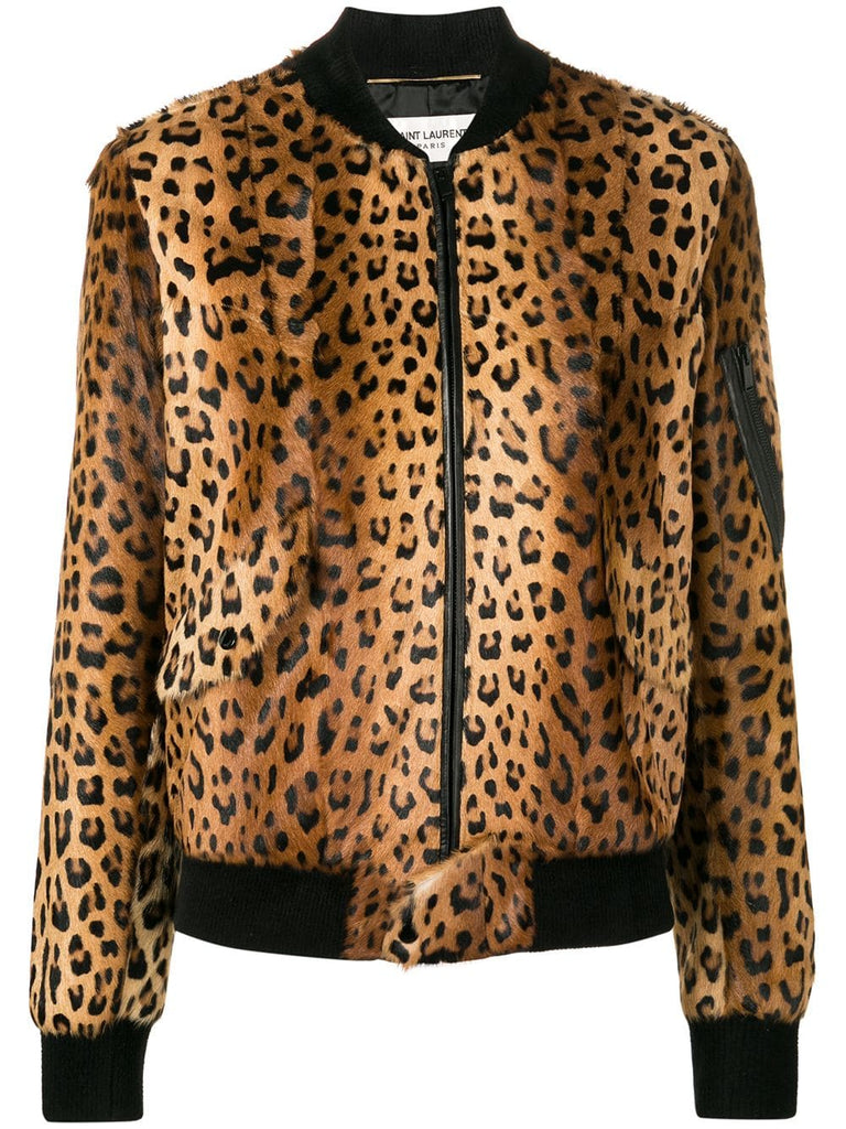 leopard print bomber jacket