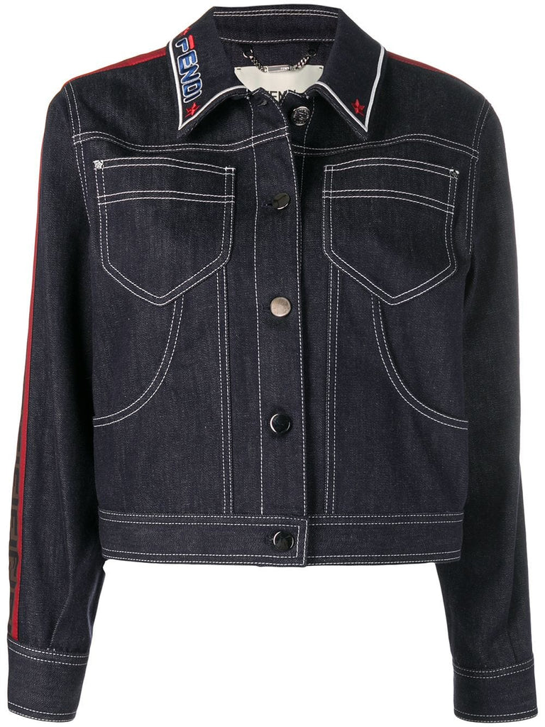 logo patch denim jacket