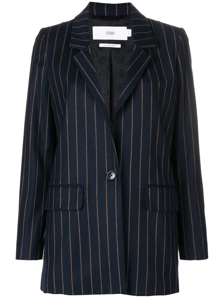 striped woven blazer