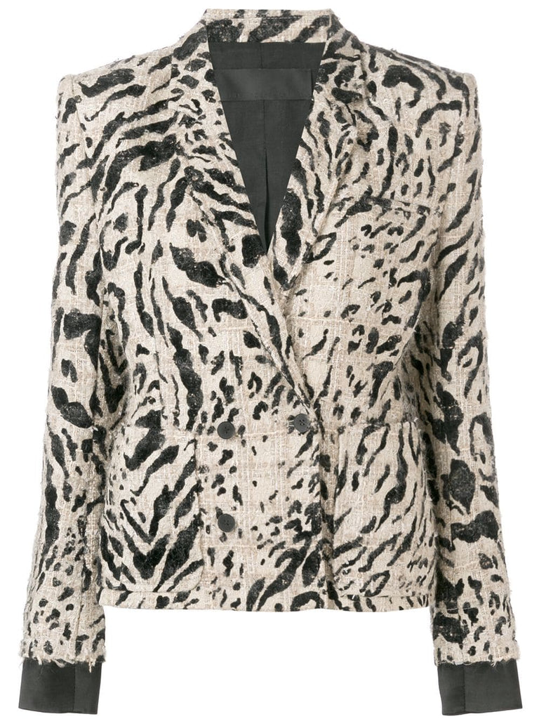 leopard pattern blazer