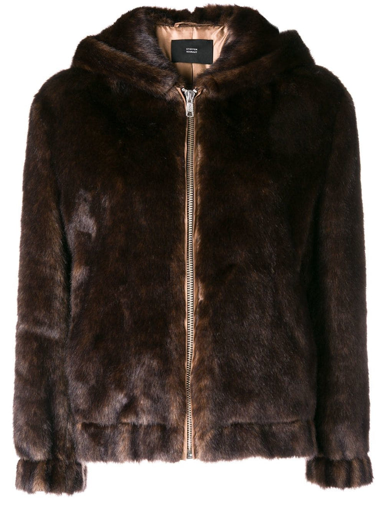 faux fur hooded jacket