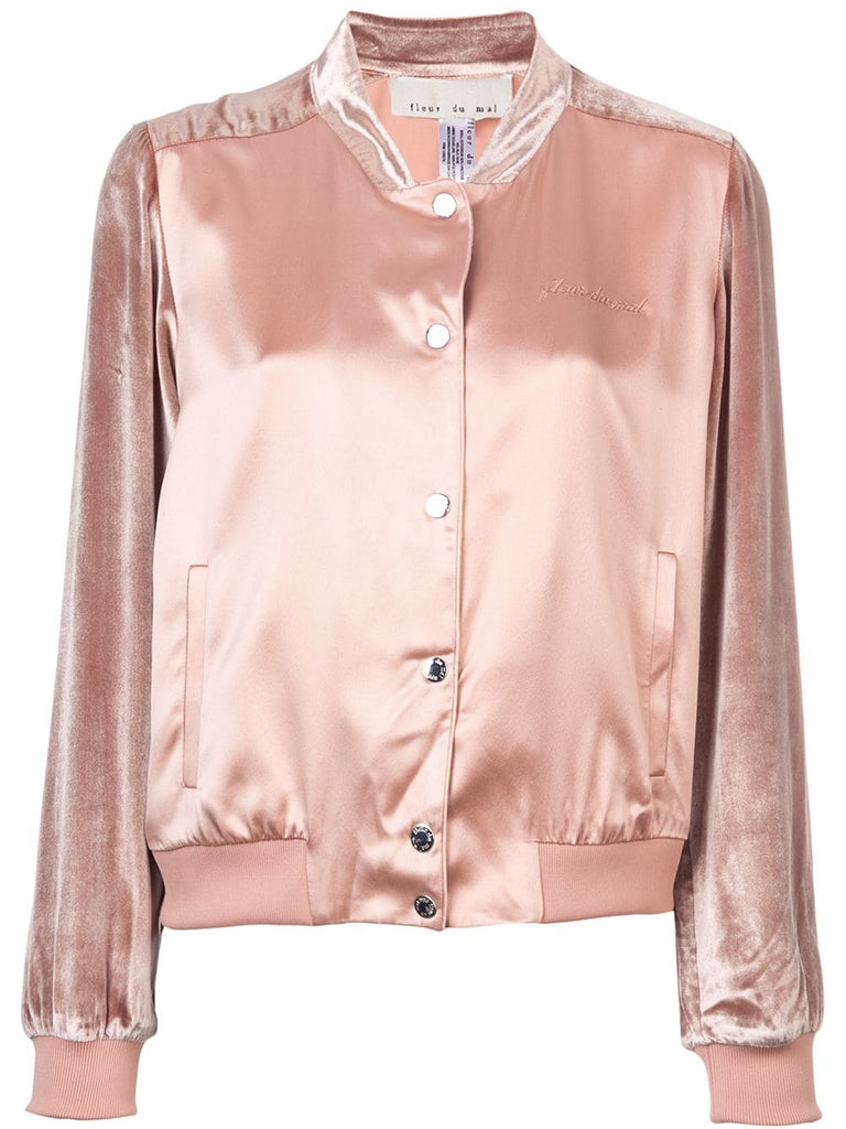 satin-velvet bomber jacket