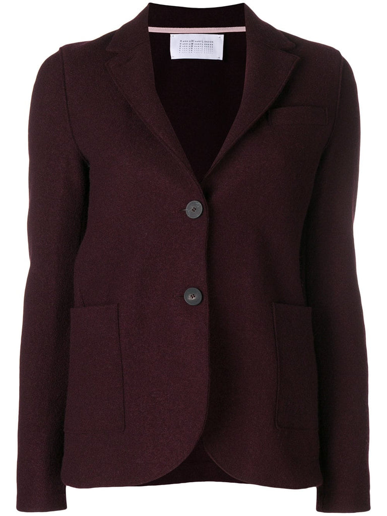 curved hem buttoned blazer