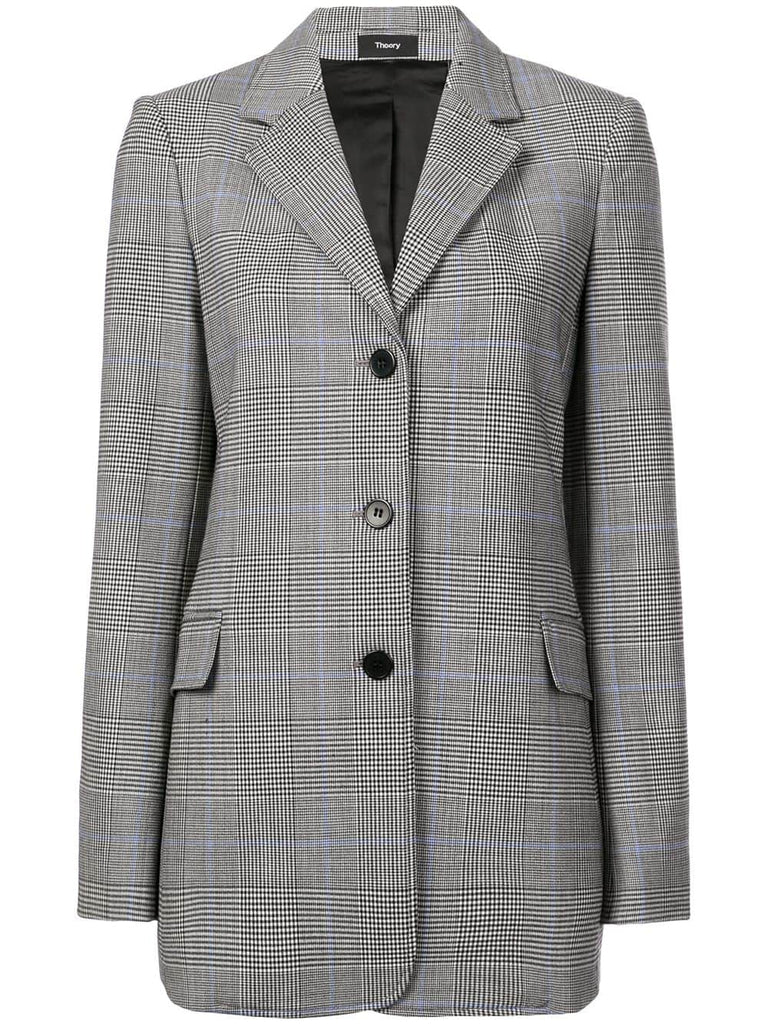 checked buttoned blazer