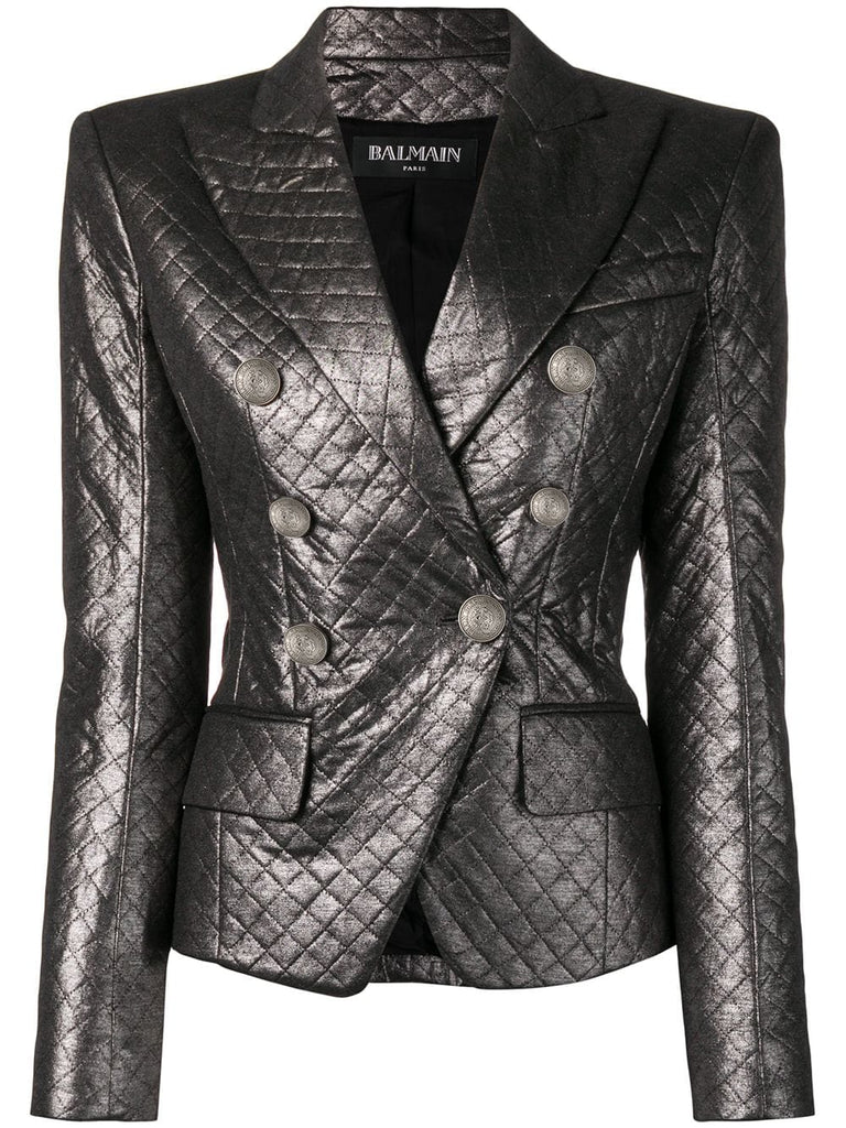 quilted fitted blazer