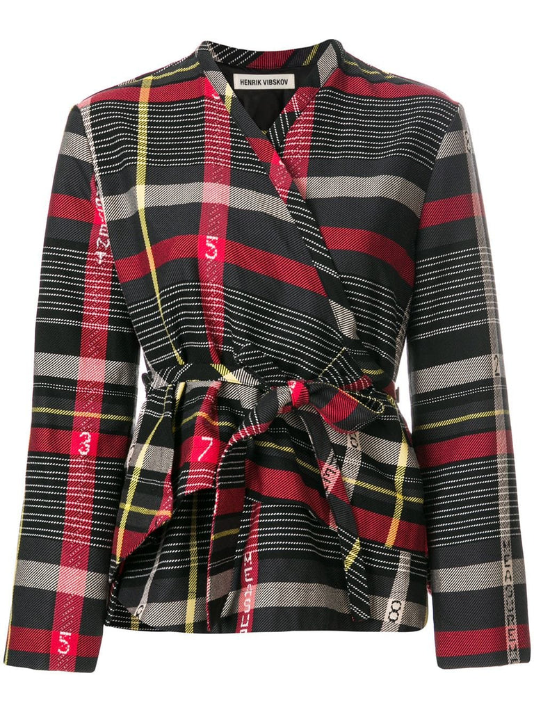 Grace checked wrap blazer