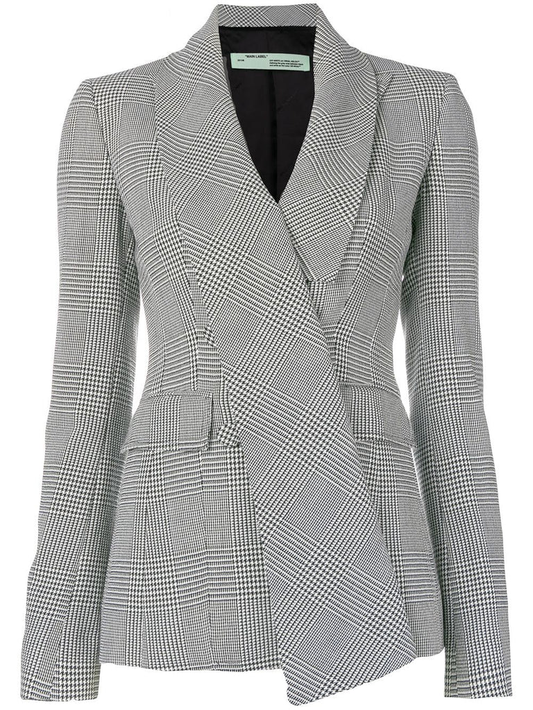 fitted houndstooth blazer