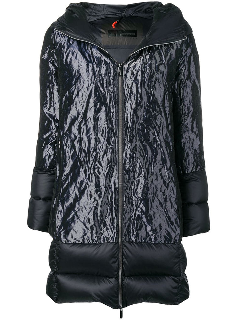 hooded panelled puffer jacket