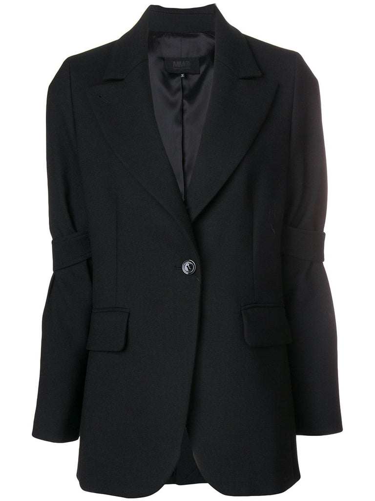 strap-sleeved blazer