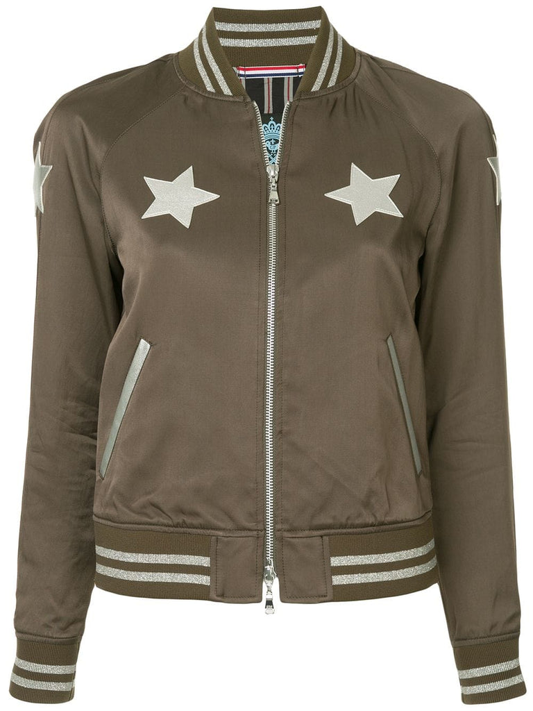 star print bomber jacket