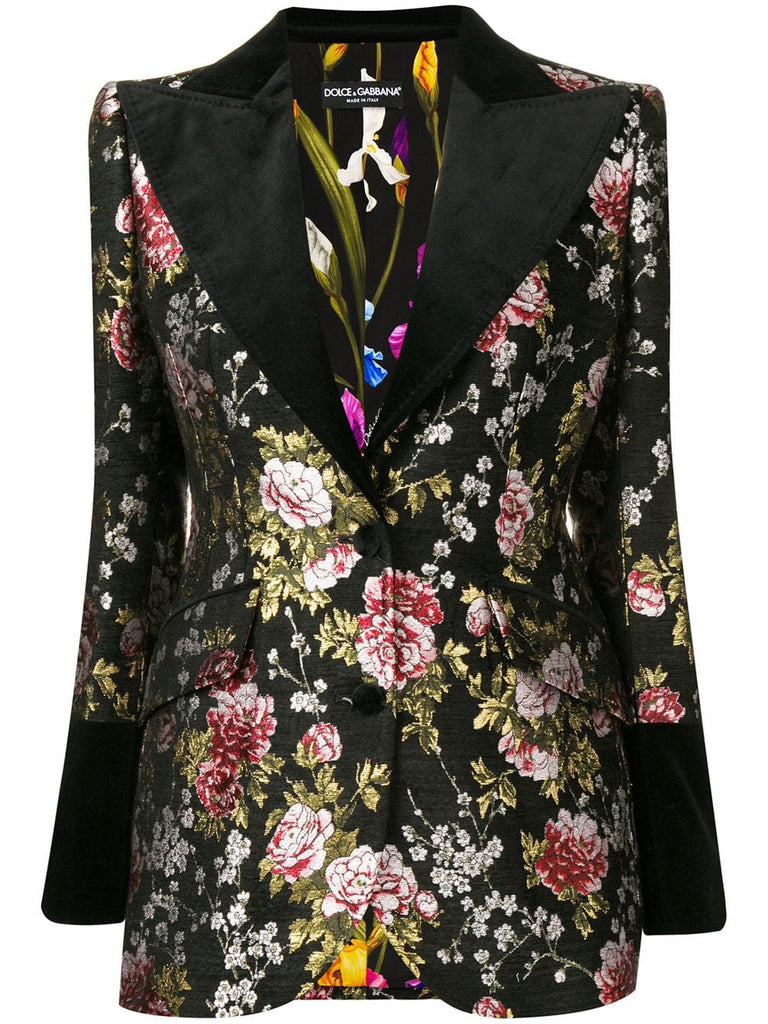 floral embroidered blazer