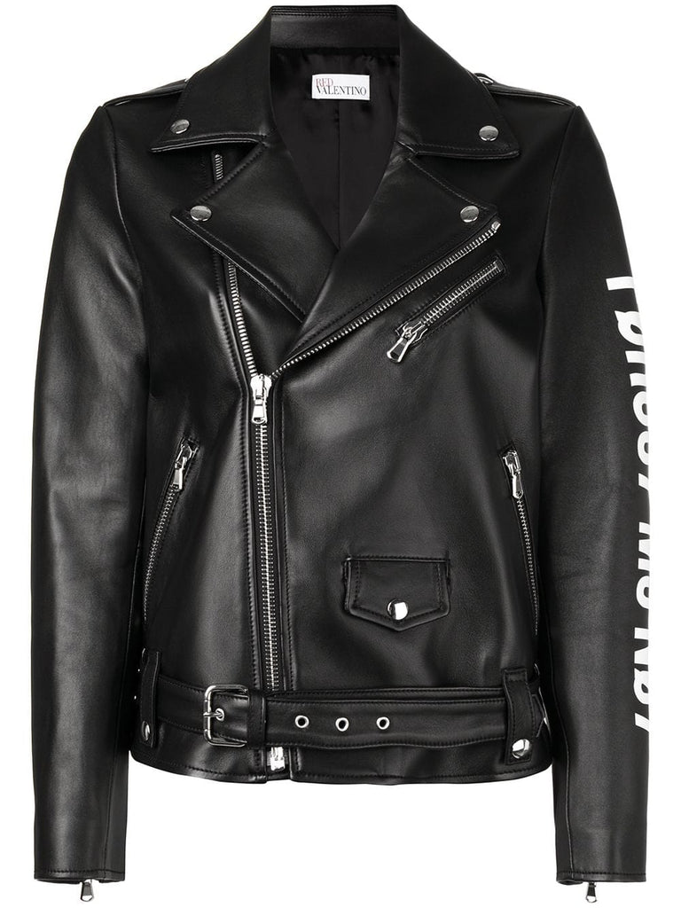 logo biker jacket