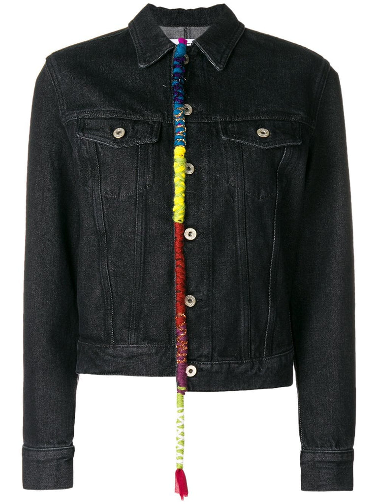 wool trim denim jacket