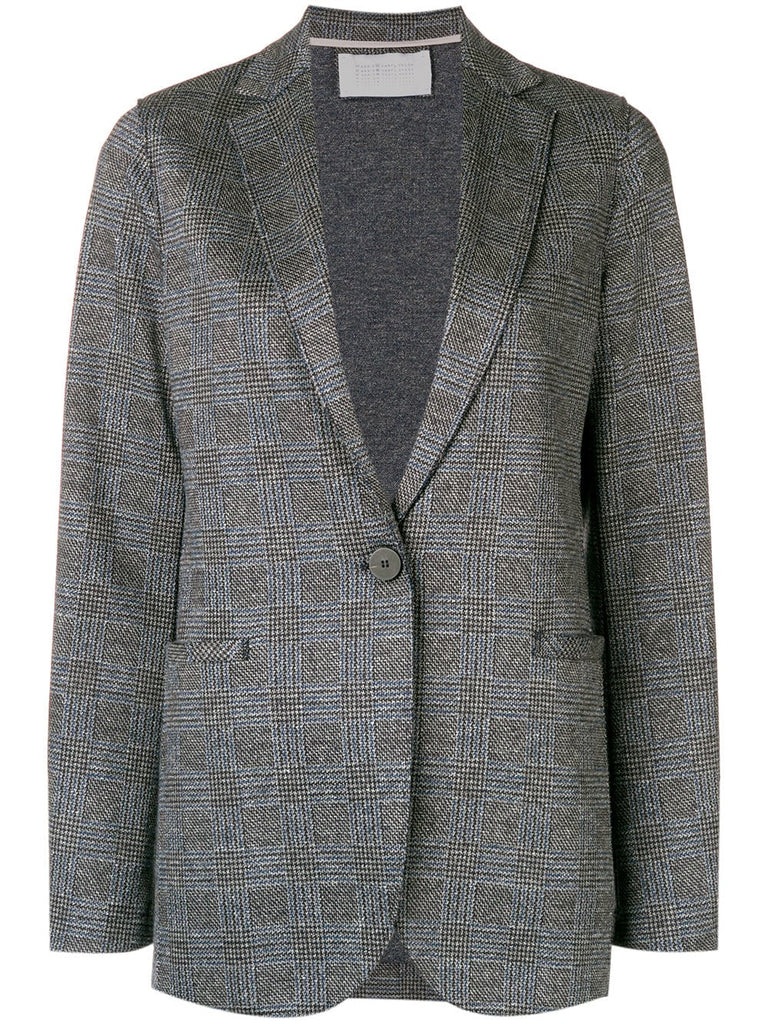 checked single-breasted blazer