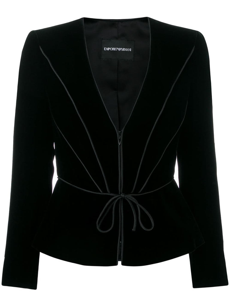 waist-tied fitted blazer