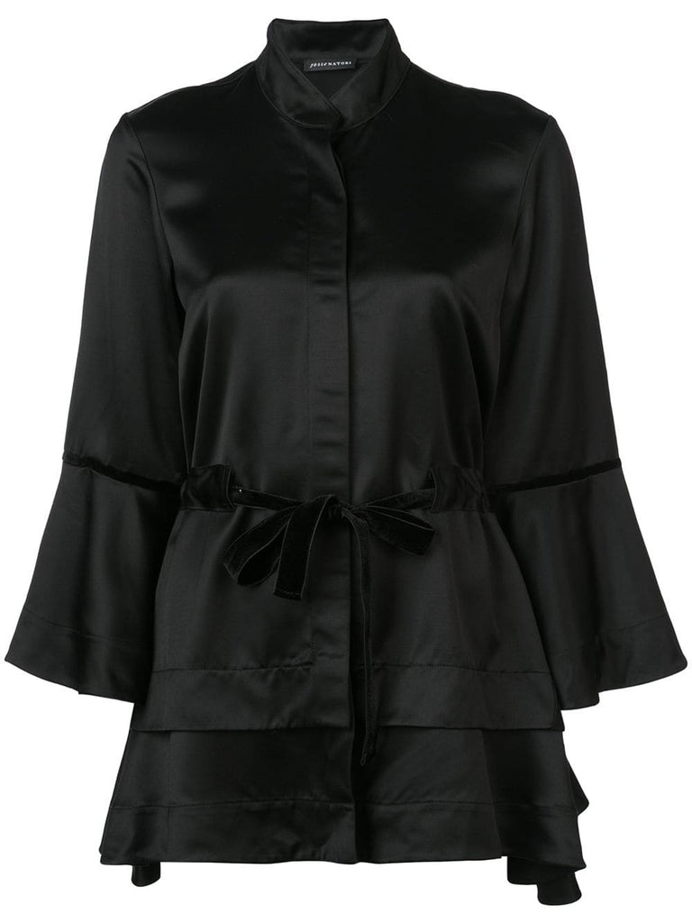 tuxedo satin peplum jacket