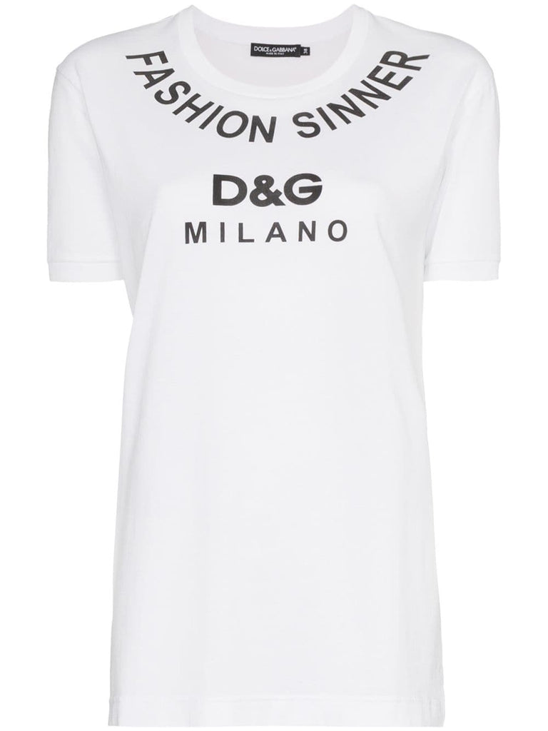 Fashion Sinner logo print cotton t shirt