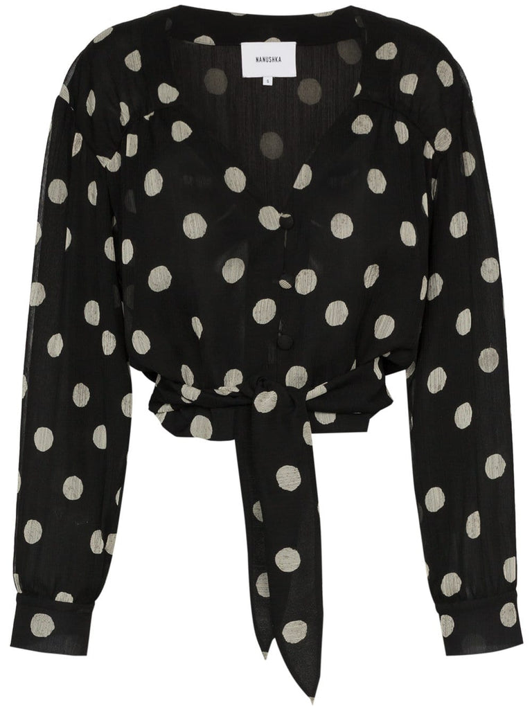 Amulet polka dot chiffon blouse