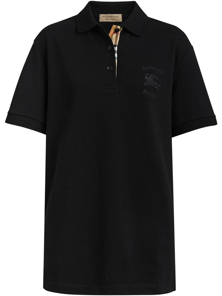 Check Placket Cotton Piqué Polo Shirt