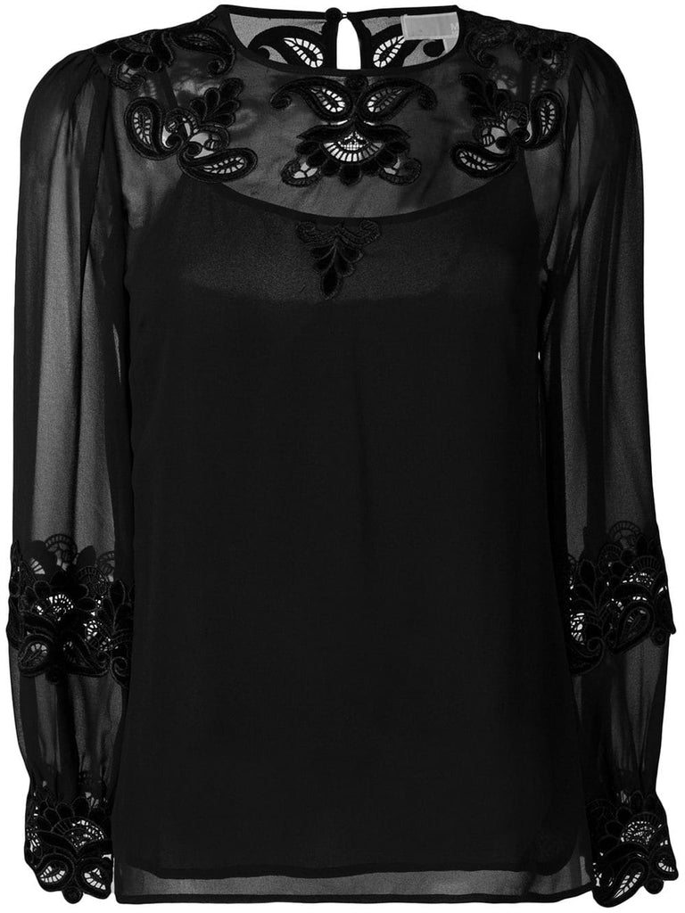 long sleeved sheer blouse