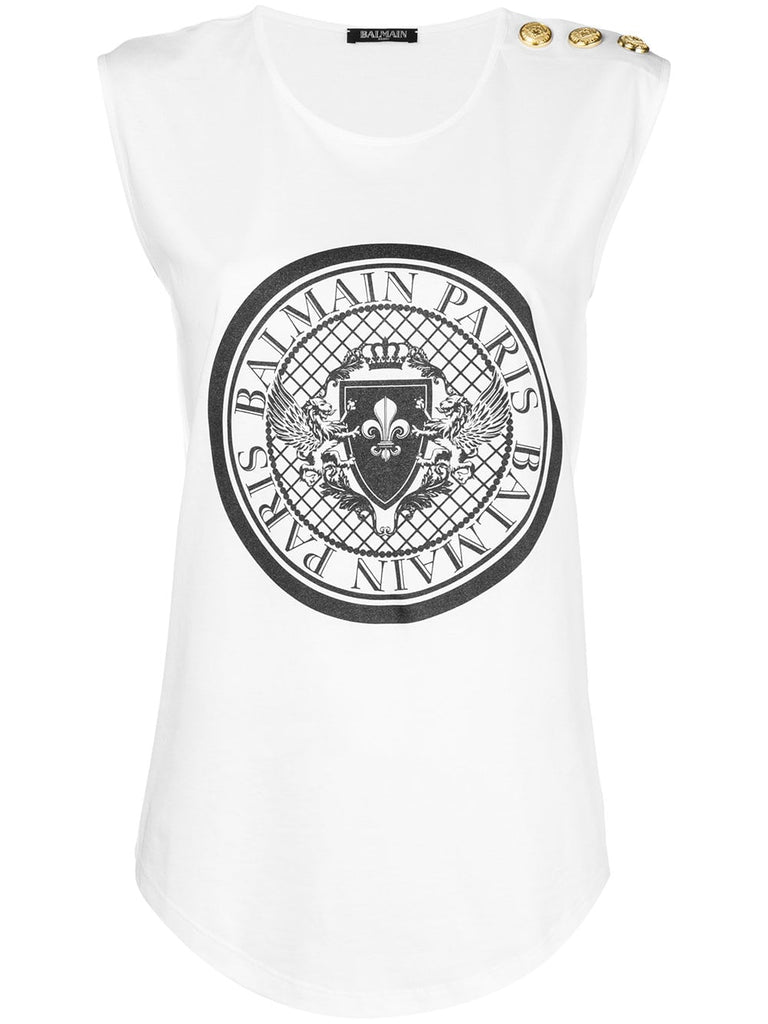 logo-print tank top