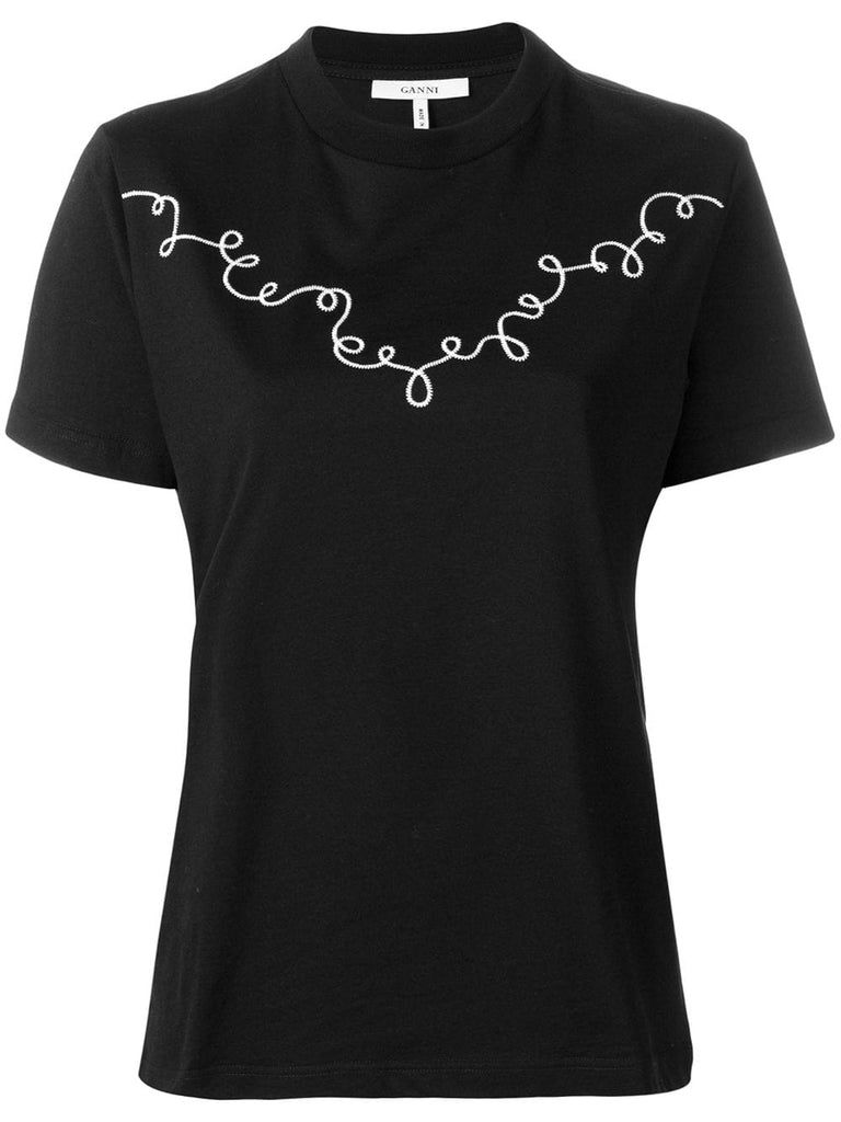 embroidered short-sleeve T-shirt