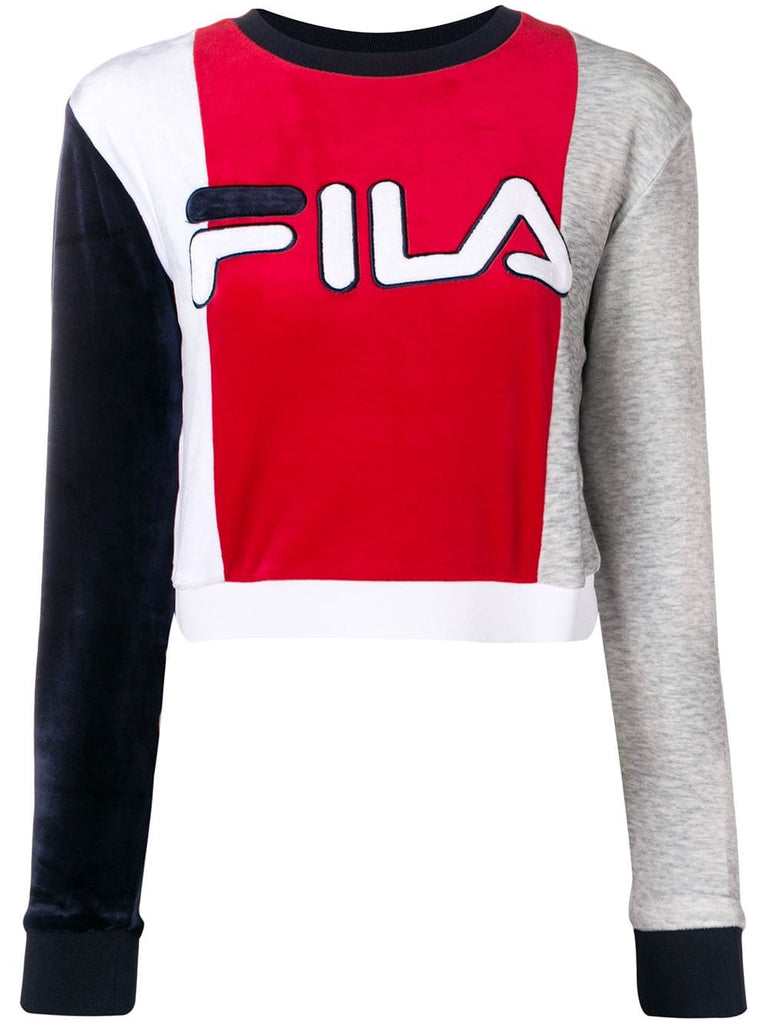 colour block cropped sweatshirt