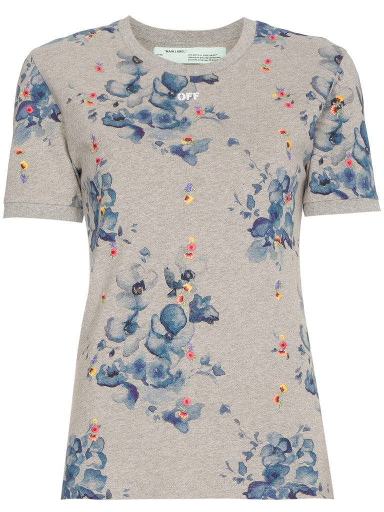 x Browns floral print short sleeve cotton t shirt