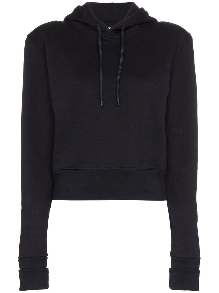 cropped fitted cotton hoodie