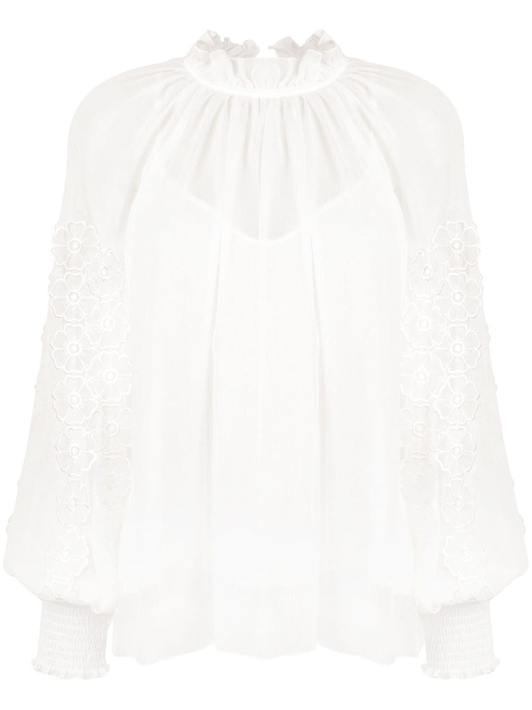 frill trim blouse