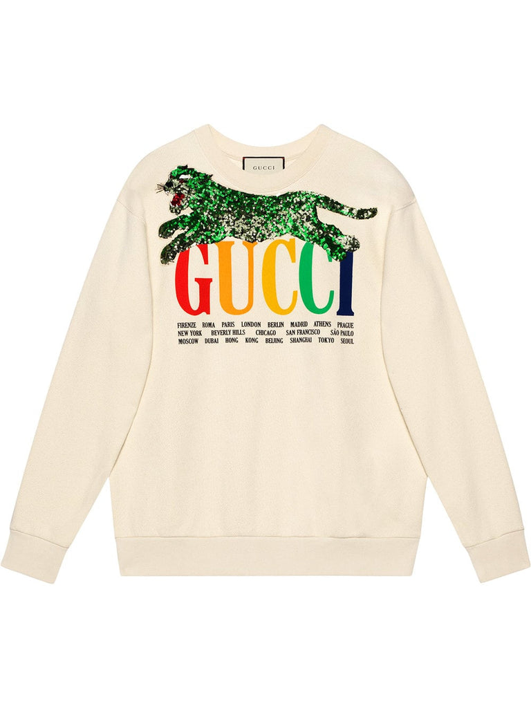 Gucci Cities sweatshirt with sequin panther