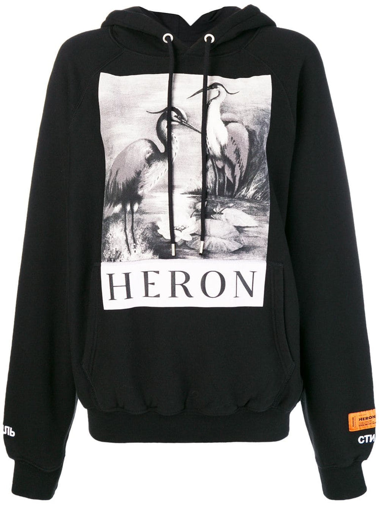 Heron print hoodie